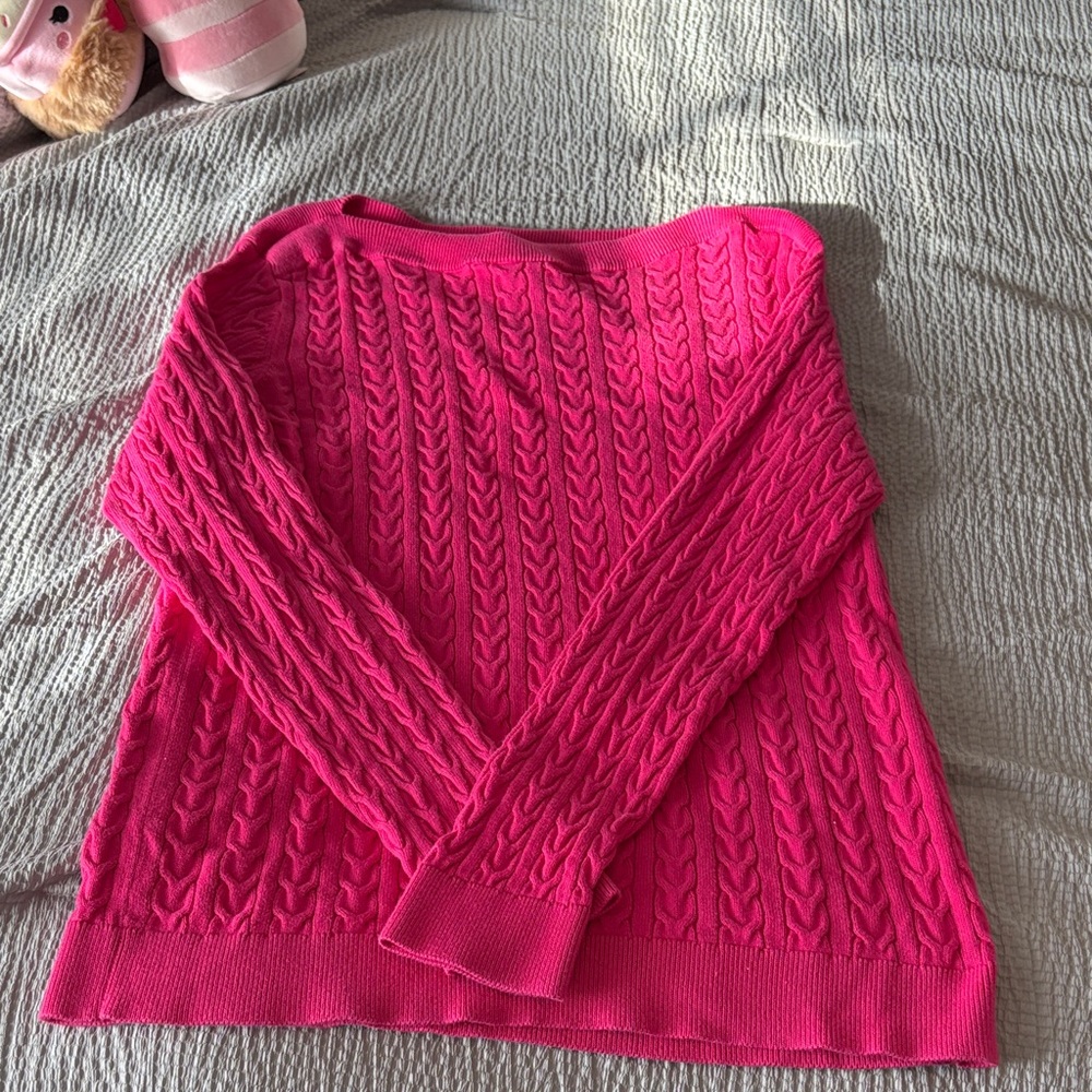 Tommy Hilfiger Fuchsia Cable Knit Sweater